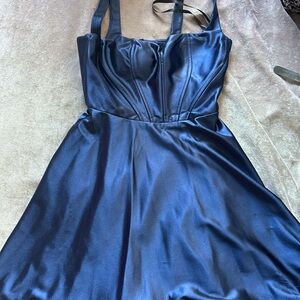 NWT - B. Darlin Royal Blue Satin Party Dress. Women Size 3/4.